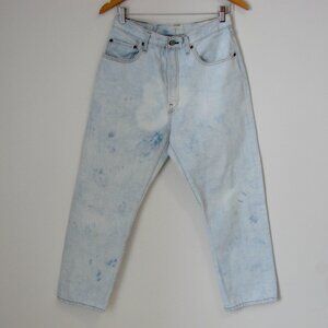 Levi's 501 Light Wash Jeans Bleached Look Straight Button Fly Red Tab 29 x 26